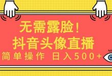 无需露脸，Ai头像直播项目，简单操作日入500+-蜗牛学社