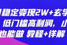 每月稳定变现2W+玄学项目，低门槛高利润，小白也能做 教程+详解-蜗牛学社