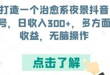 打造一个治愈系夜景抖音号，日收入300+，多方面收益，无脑操作-蜗牛学社