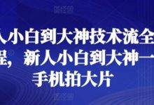 新人小白到大神技术流全套课程，新人小白到大神一部手机拍大片-蜗牛学社