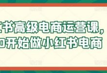 小红书高级电商运营课，从0开始做小红书电商-蜗牛学社