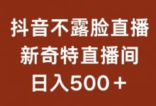 不露脸挂机直播，新奇特直播间，日入500+-蜗牛学社
