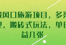 暑假风口旅游项目，多渠道变现，搬砖式玩法，单日收益几张-蜗牛学社