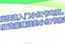 零基础快速入门小红书电商，从0-1打造能赚钱的小红书店铺-蜗牛学社