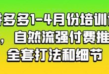 拼多多1-4月份培训课程，自然流强付费推广全套打法和细节-蜗牛学社