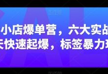 抖音小店爆单营，六大实战篇，7天快速起爆，标签暴力玩法-蜗牛学社