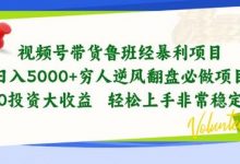 视频号带货鲁班经暴利项目，穷人逆风翻盘必做项目，0投资大收益轻松上手非常稳定-蜗牛学社