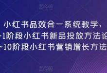 小红书品效合一系统教学，​0~1阶段小红书新品投放方法论，​1~10阶段小红书营销增长方法论-蜗牛学社