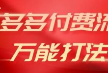 多多付费流万能打法、强付费起爆、流量逻辑、高转化、高投产-蜗牛学社