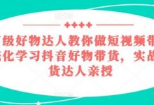 百万级好物达人教你做短视频带货，系统化学习抖音好物带货，实战型带货达人亲授-蜗牛学社