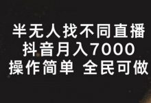 半无人找不同直播，月入7000+，操作简单 全民可做-蜗牛学社