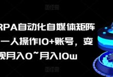 AI+RPA自动化自媒体矩阵课，一人操作10+账号，变现月入0~月入10w-蜗牛学社