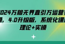 万相无界直引万运营实操，4.0升级版，系统化课程 理论+实操-蜗牛学社