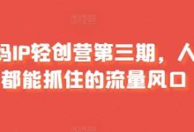 宝妈IP轻创营第三期，人人都能抓住的流量风口-蜗牛学社