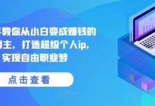 手把手教你从小白变成赚钱的创业博主，打造超级个人ip，实现自由职业梦-蜗牛学社