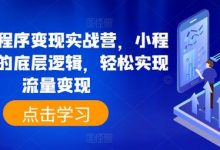 抖音小程序变现实战营,小程序变现的底层逻辑,轻松实现流量变现-蜗牛学社