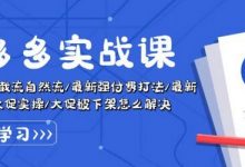 拼多多实战课：万人团玩法/截流自然流/最新强付费打法/最新原价卡大促..-蜗牛学社