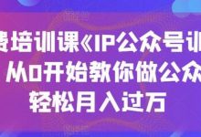 收费培训课《IP公众号训练营》，从0开始教你做公众号，轻松月入过万-蜗牛学社