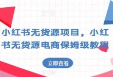 小红书无货源项目，小红书无货源电商保姆级教程-蜗牛学社