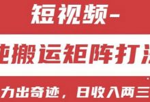 短视频分成计划，纯搬运矩阵打法，大力出奇迹，小白无脑上手，日收入两三张-蜗牛学社