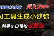 短视频冷门蓝海赛道，利用AI工具生成小沙弥励志视频，新手轻松过原创，月入2W-蜗牛学社