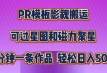 PR模板影视搬运，简单操作即可过原创，可过星图和磁力聚星，轻松日入几张-蜗牛学社