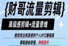 财哥流量剪辑，高级感剪辑+流量思维，教你剪出有质感的个人IP口播视频-蜗牛学社