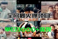 全网爆火的AI让老照片动起来教程，蹭热点日赚3k+，内含免费工具一键可生成-蜗牛学社