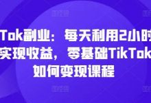 TikTok副业：每天利用2小时在TK实现收益，零基础TikTok上如何变现课程-蜗牛学社