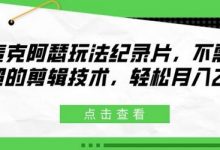 麦克阿瑟玩法纪录片，不需高超的剪辑技术，轻松月入2w+-蜗牛学社