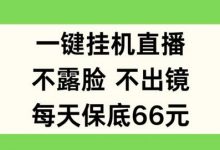 一键挂JI直播,不露脸不出境,每天保底66元-蜗牛学社