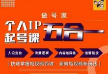 做号家的个人IP起号方法，快去掌握短视频领域，洞察短视频新玩法，68节完整-蜗牛学社