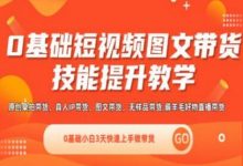 0基础短视频图文带货实操技能提升教学(直播课+视频课),0基础小白3天快速上手做带货-蜗牛学社