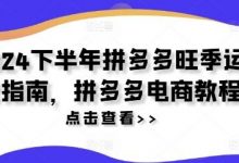 下半年拼多多旺季运营指南,拼多多电商教程-蜗牛学社