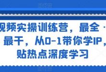 短视频实操训练营，最全·最新·最干，从0-1带你学IP，紧贴热点深度学习-蜗牛学社