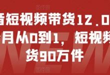 抖音短视频带货12.0，14个月从0到1，短视频带货90万件-蜗牛学社