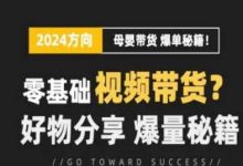 短视频母婴赛道实操流量训练营，零基础视频带货，好物分享，爆量秘籍-蜗牛学社