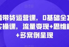 直播带货运营课，0基础全套运营实操课，流量变现+思维模型+多案例呈现-蜗牛学社