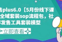 私域发售plus6.0【5月份线下课录音】/全域套装sop流程包，社群发售工具套装模型-蜗牛学社