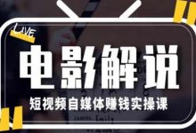 电影解说短视频自媒体赚钱实操课，教你做电影解说短视频，月赚1万-蜗牛学社