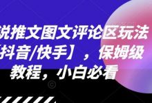 小说推文图文评论区玩法【抖音/快手】,保姆级教程,小白必看-冒泡网