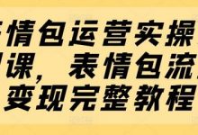 表情包运营实操系列课，表情包流量变现完整教程-蜗牛学社