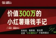 价值300万的小红书赚钱手记，变现高、链路短、轻运营，这波“小红薯风口”不能再错过-蜗牛学社