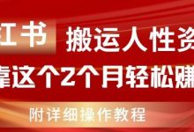 小红书搬运人性资料，有人靠这个2个月轻松赚11w，附教程-蜗牛学社