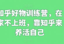 知乎好物训练营，在家不上班，靠知乎来养活自己-蜗牛学社