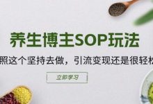 养生博主SOP玩法，按照这个坚持去做，引流变现还是很轻松的-蜗牛学社