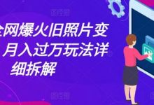 最近全网爆火旧照片变视频，月入过万玩法详细拆解-蜗牛学社