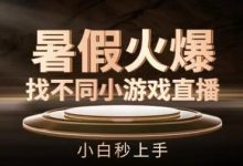 暑假火爆找不同小游戏直播间，小白秒上手-蜗牛学社