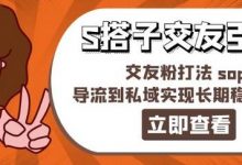 某收费888-S搭子交友引流，交友粉打法 sop，导流到私域实现长期稳定盈利-蜗牛学社
