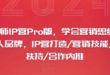 摄影师IP营Pro版，学会营销思维+打造个人品牌，IP营打造/营销技能/流量扶持/合作内推-蜗牛学社